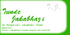 tunde jakabhazi business card